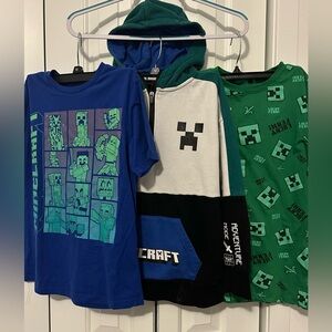 Minecraft boy’s Hoodie and T-Shirts Set 3 pieces size 9-10 years summer clothes🤩